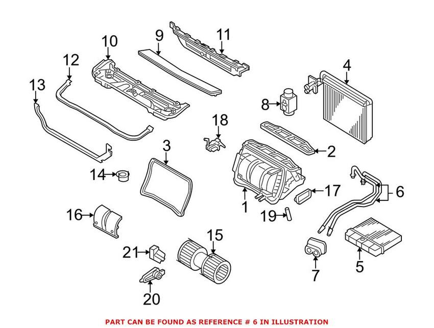 BMW Heater Core Tube Set (Inlet & Outlet) 64118372784